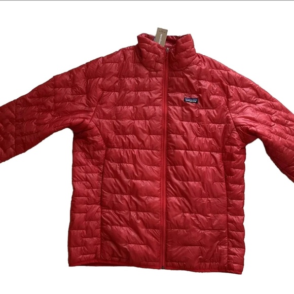 Patagonia Micro Puff Jacket Men XL Fire Red Regular Fit YKK - Picture 8 of 11